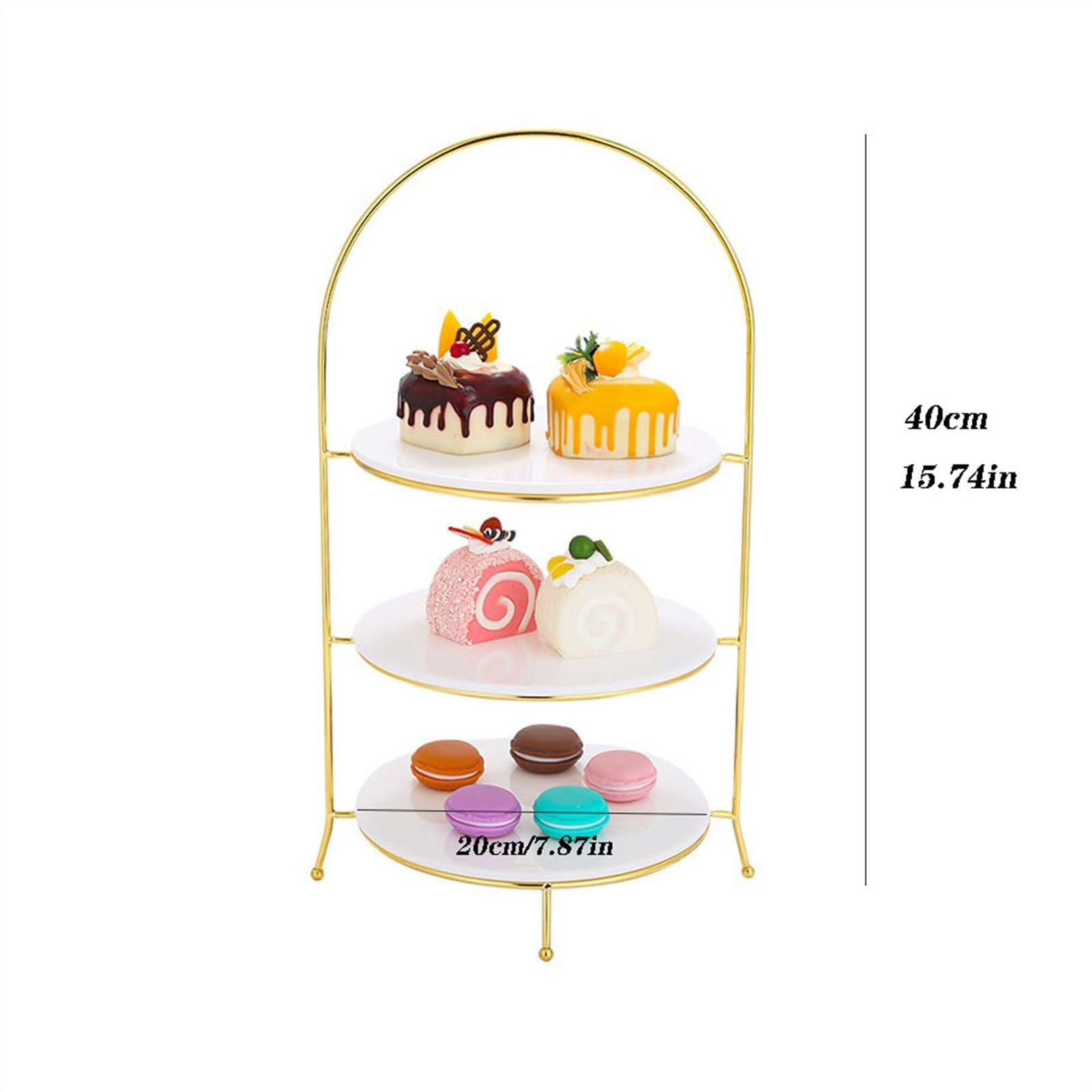 Dessert Présentoir à gâteaux de table desserts en acier inoxydable(Gold)