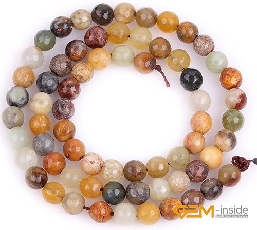 Miniatura 455 de GEM-Inside Red Orange Carnelian Gemstone Loose Beads Natural Energy Power Beads for Jewelry Making Round Faceted 8mm 15