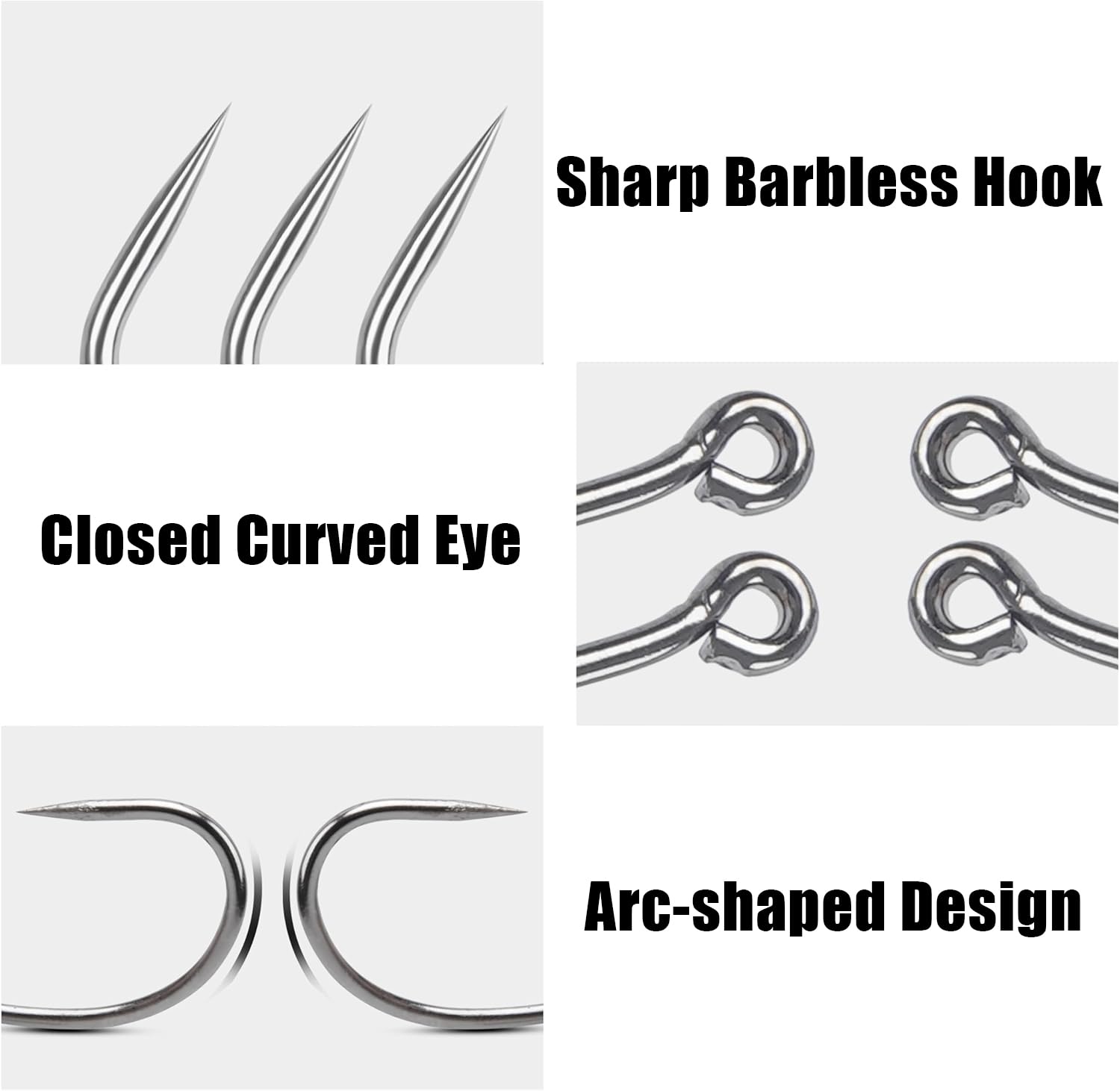 Barbless Fishing Hooks 200pcs High Carbon Steel Circle Curve Shank Trout Carp Fishing No Barb Small Fly Tying Hooks