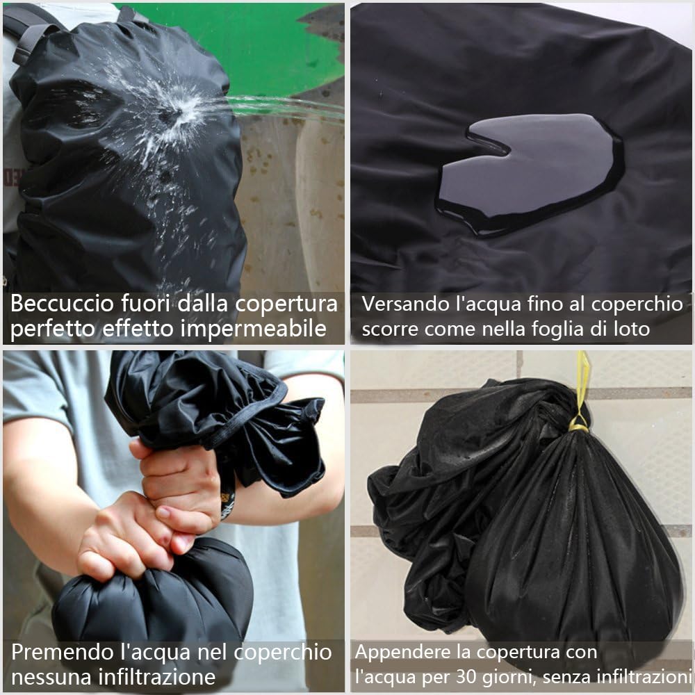 2 Pezzi Coprizaino Impermeabile per Pioggia Copertura Custodia di Zaino Copertina Antipioggia Antipolvere per Ciclismo Campeggio Trekking Parapioggia Zaino