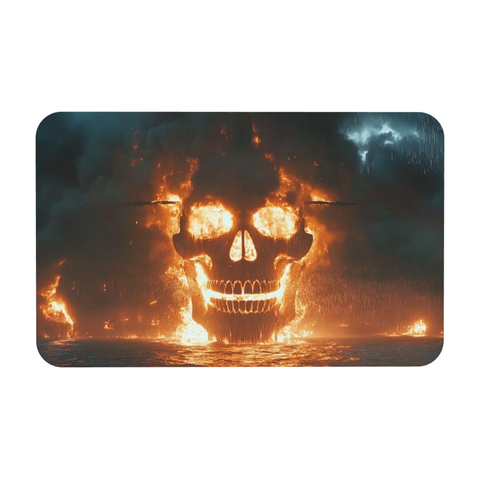 Tapis de bain antidérapant absorbant mer de feu 50x80cm lavable pour sol douche