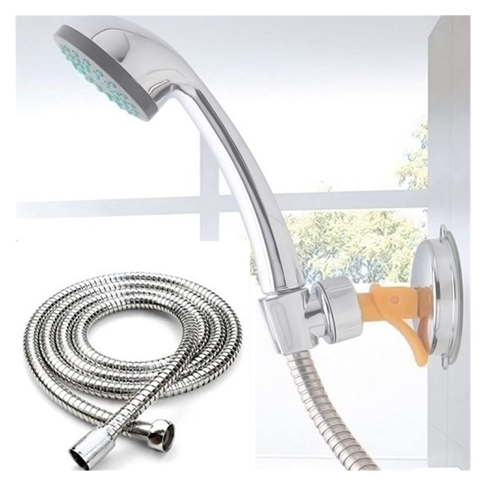 QUNINE Duschschlauch, 1 Stück Flexibler Duschschlauch 1 m 1,5 m 2 m Sanitärschläuche Edelstahl Chrom Badzubehör Wasserkopf Duschkopfrohr (1M) (2M) (2M)