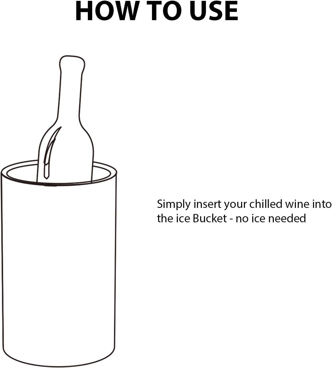 CHEER Wine Chiller Bucket, Stainless Steel Double Walled Iceless Wine Bottle Chiller, Keeps Wine and Champagne Cold Tabletop Stemless Holder (Green) 7717-W201-010