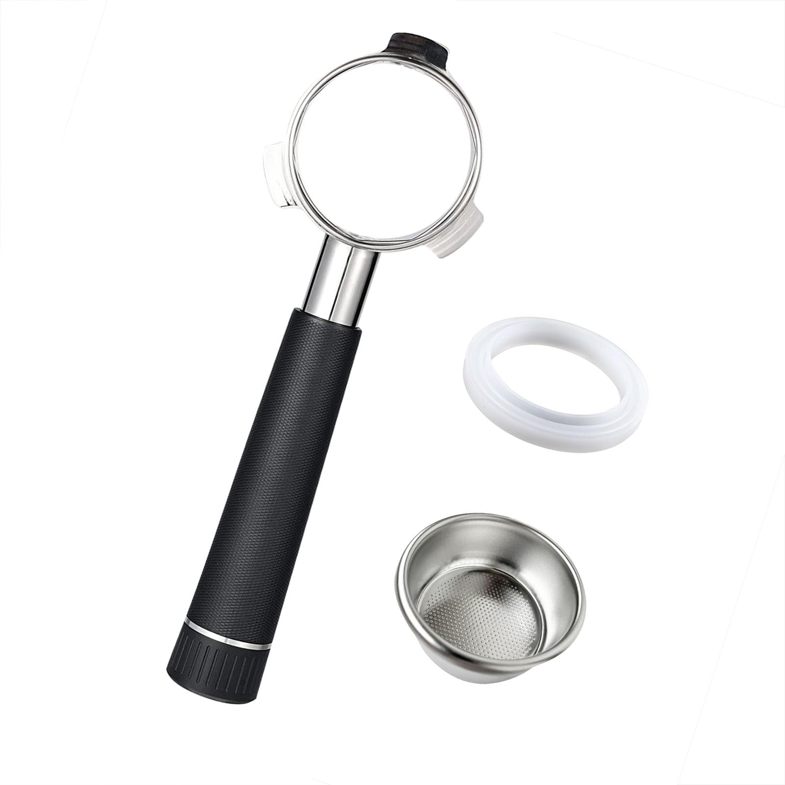 Kavolet Portacoladores sin suelo de 54 mm, portafiltros de café con 3 orejas sin fondo con mango de aleación y cabeza de acero inoxidable, compatible con cafetera Breville870/875/878/880