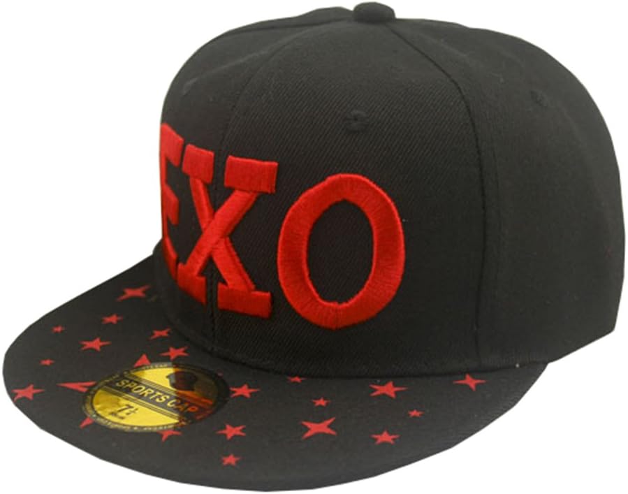 Bayto Hip-hop Cap Canvas Street Hats Skateboard Stars Snapback EXO Embroidery Stars BD032 Black