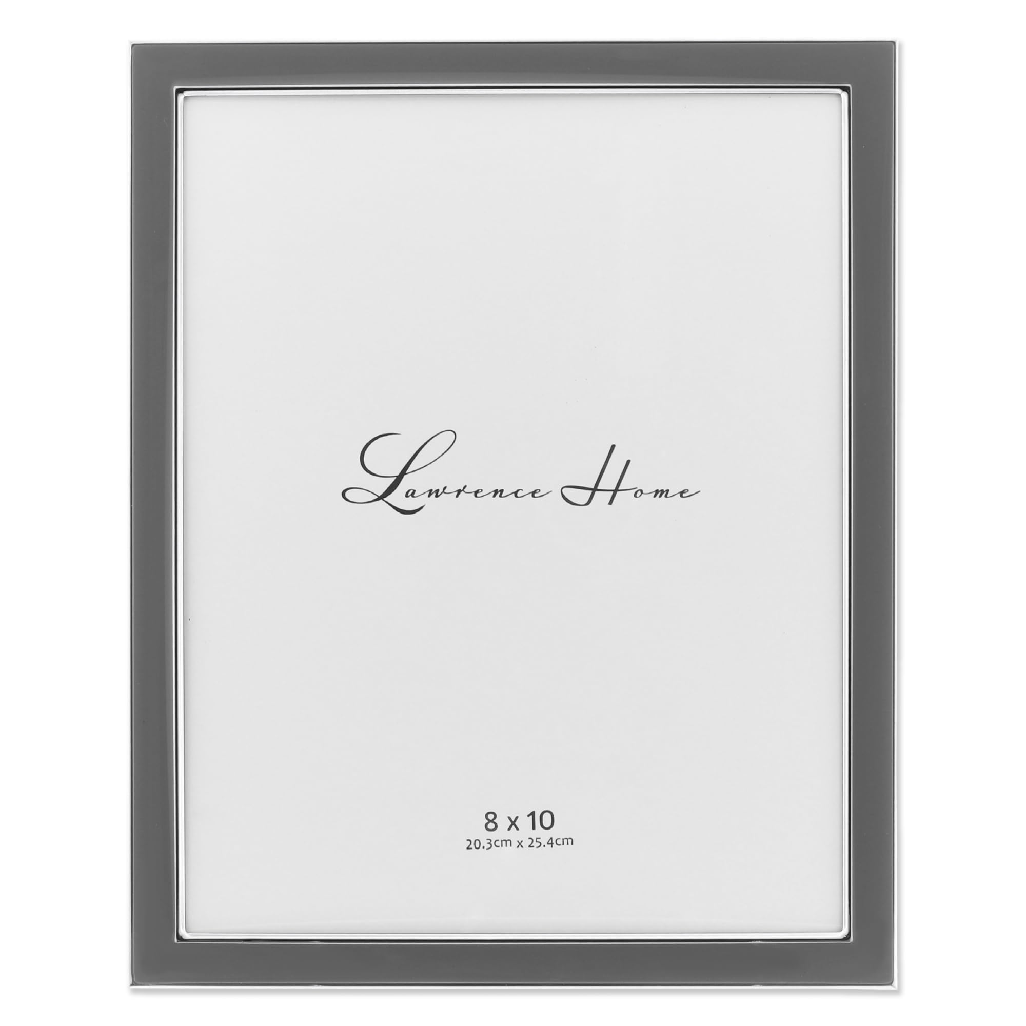 Lawrence Frames Polished Enamel Picture Frame, 8x10, Gray