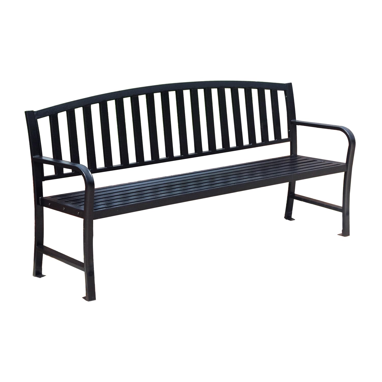Axxonn 6 FT Outdoor & Indoor Commercial Heavy Duty Metal Bench, Ideal for Office Buildings, Shopping Centers, courtyards, cafes and More, Black