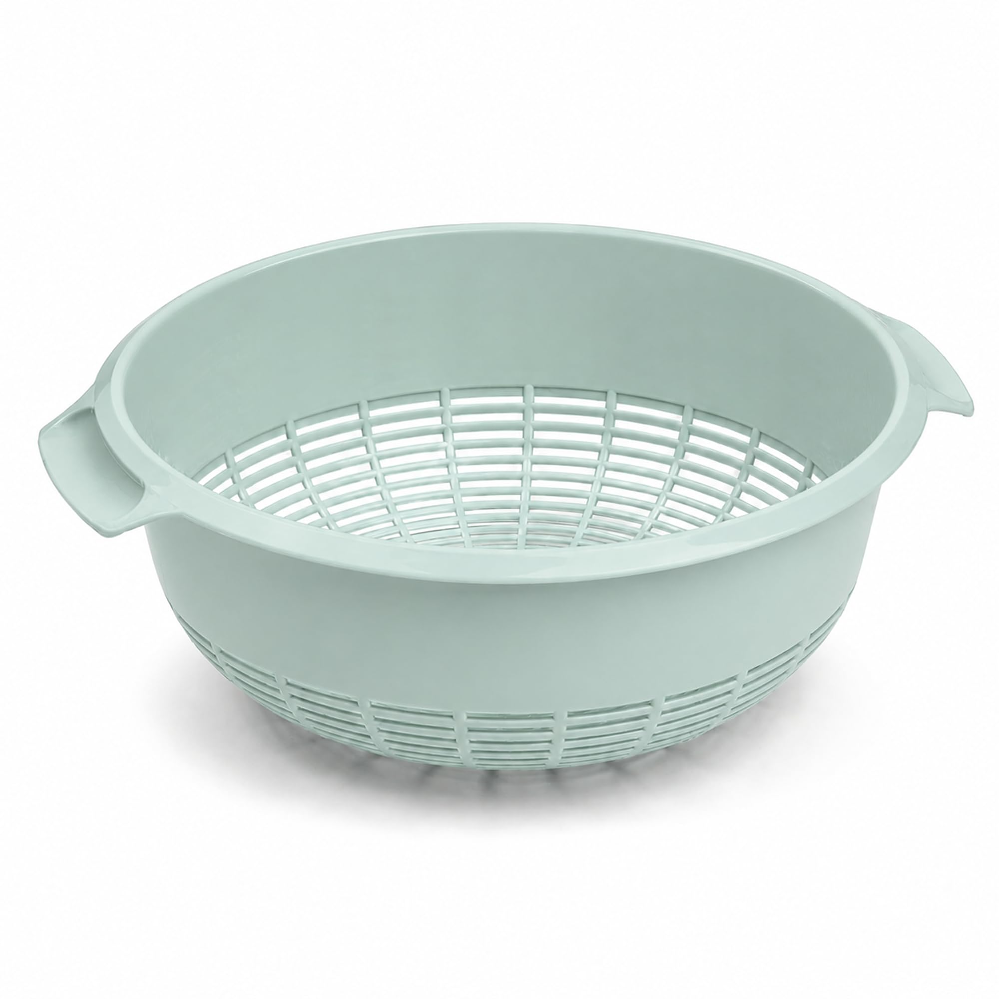 23cm Plastic Colander Basket Mint-Green, Kitchen Strainer Bowl for Washing & Draining Vegetables, Fruits, Salad, Rice & Pasta, Lightweight Food Drainer