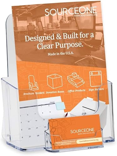 Fuente un contador parte superior Bifold 6-inch Wide folleto acrílico con titular de la tarjeta de negocios s1-ctbfwbc