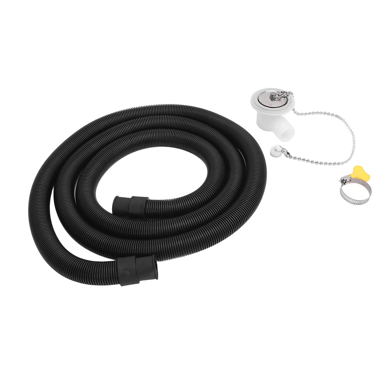 CUNZJIA Campers Sink Drain Connector Hose Set Stainless Steel Right Angled Drain Adapter Hose Set for Yacht Motorhomes