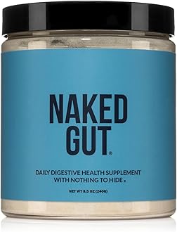 NAKED Gut - Daily Gut Health Supplement - Natural Gut Health Powder for Gut Cleanse, Digestive Support, GMO-Free, Soy-Free, Gluten-Free, Vegan and Hypoallergenic, 40 Servings
