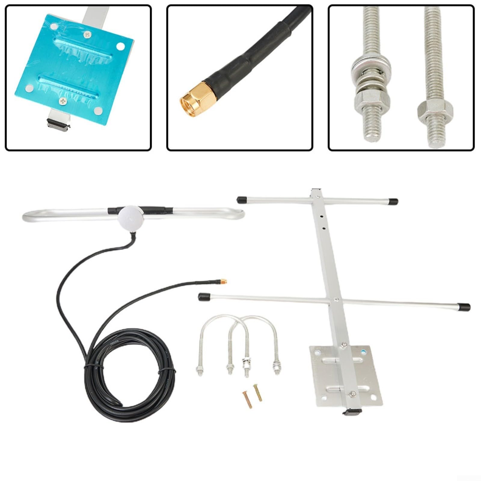 433-MHz-Yagi-Antenne, Richtantenne mit 6 dBi Gewinn, UHF-Frequenzbereich 423–443 MHz, SMA-Stecker (männlich), RG58-Kabel, 3 m, für Außenanwendung