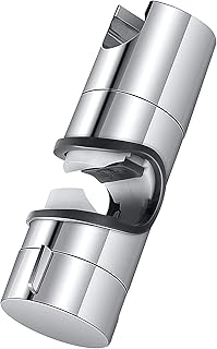 Shower Head Holder Replacement Adjustable Shower Head Holder Shower Rail Bracket Shower Clamp for 18-25mm ABS Chrome Plated Shower Holder with Side Knob