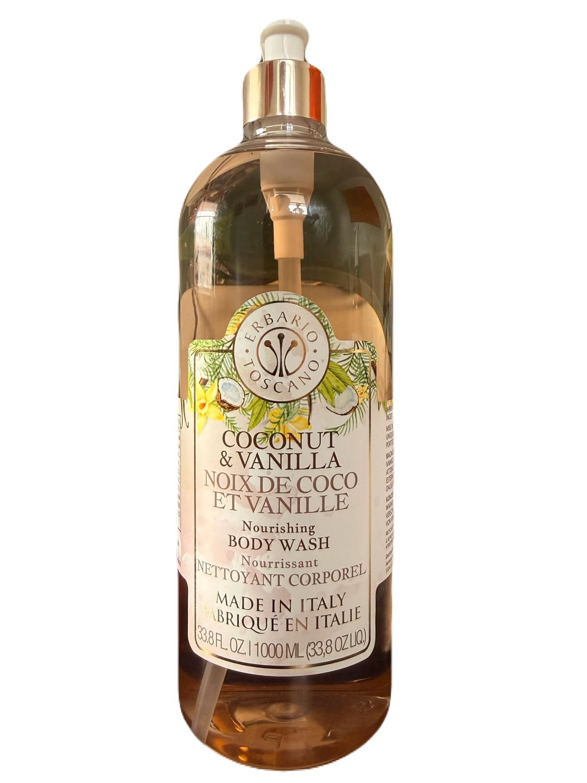 ERBARIO TOSCANO COCONUT & VANILLA Nourishing Body Wash, Made in ITALY 33.8 oz