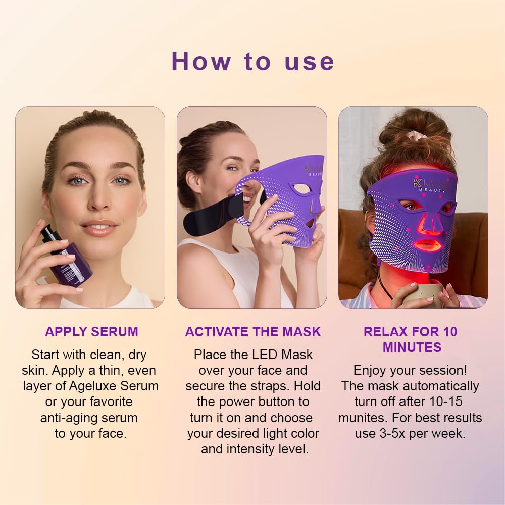 Maschera a LED con luce a 7 colori e NIR - Dispositivo di terapia con luce rossa a raggi infrarossi per uomini e donne con protezione e telecomando | Terapia a luce rossa per la rigenerazione della
