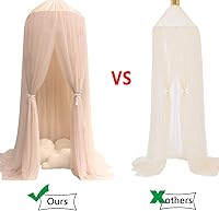 Vista 22 de ESUPPORT Toldo de cama de princesa, cúpula de encaje, mosquitera, tienda de campaña para colgar decoración del hogar, cortinas de red, rincón