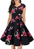 DRESSTELLS Vintage Dress for Women, 1950s Retro Cocktail Prom Dress, 50s 60s Pinup Wedding Tea Party Short Dress
