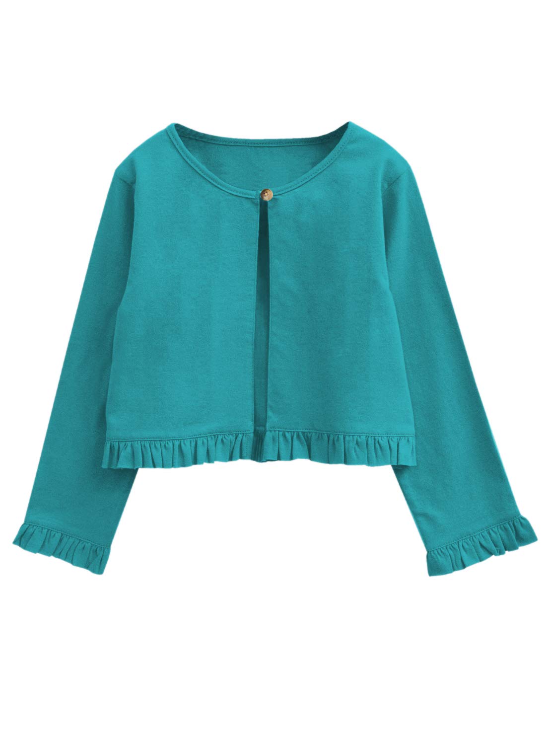 A.T.U.N. (ALL THINGS UBER NICE) Girl's A-Line Coat (GSHR EVE TEL_Teal_6-7 Years)