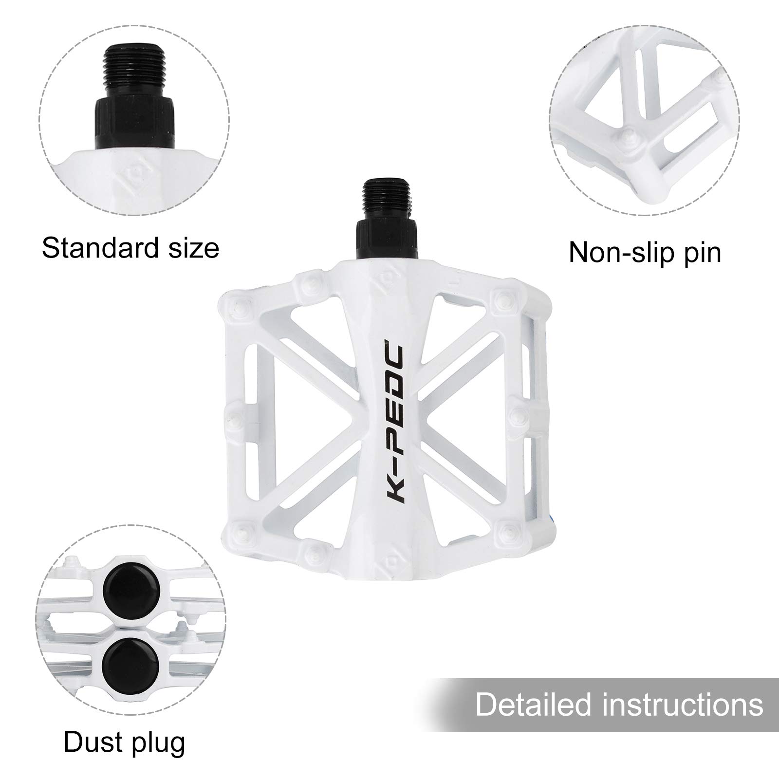 SPFAS Pedali della bicicletta Pedale della bici in alluminio Ciclismo / Strada Mountain MTB / BMX Pedale della bici con pedali Super Bearing Platone stabile con pedale antiscivolo per 9/16 di pollice (5 colori)