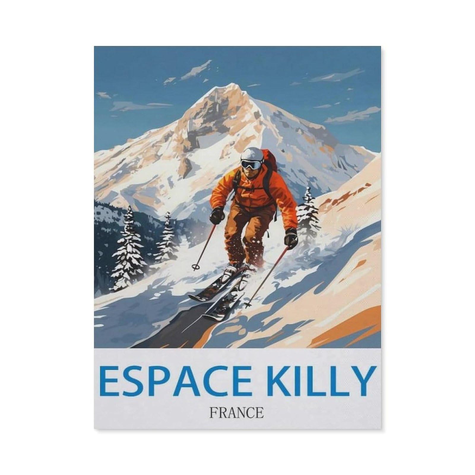 BEAYODKP Diamond Painting，Espace Killy France ， Ski（40x50cm）