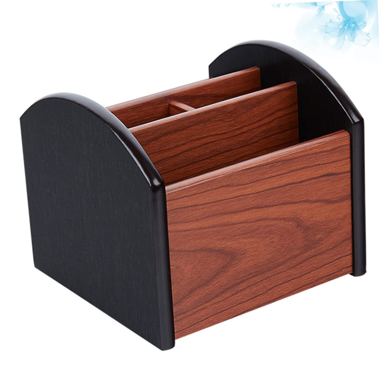 Organizer da Scrivania Scomparti Multipli per Uso Ufficio in Legno Design a Venatura Naturale, Contenitore Multifunzione Mantiene la Scrivania Ordinata