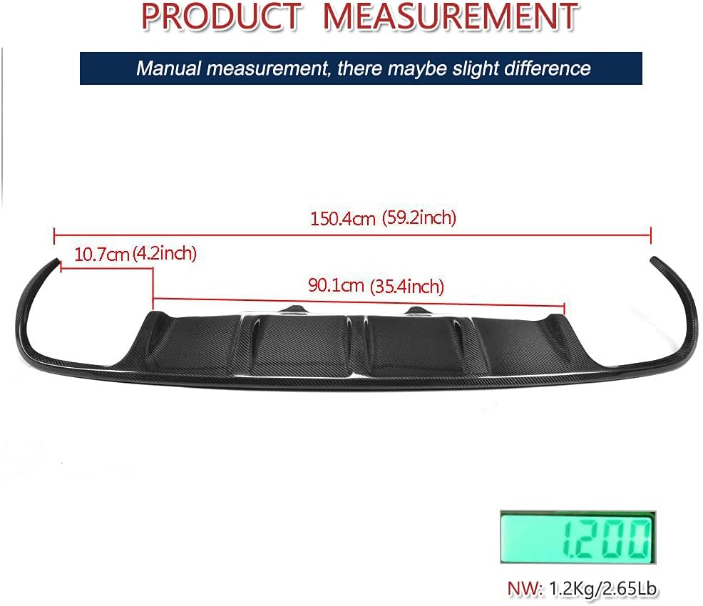 Carbon Fiber Rear Bumper Lip Fits for Porsche Macan 2014-2020 Rear Diffuser Guard Spoiler