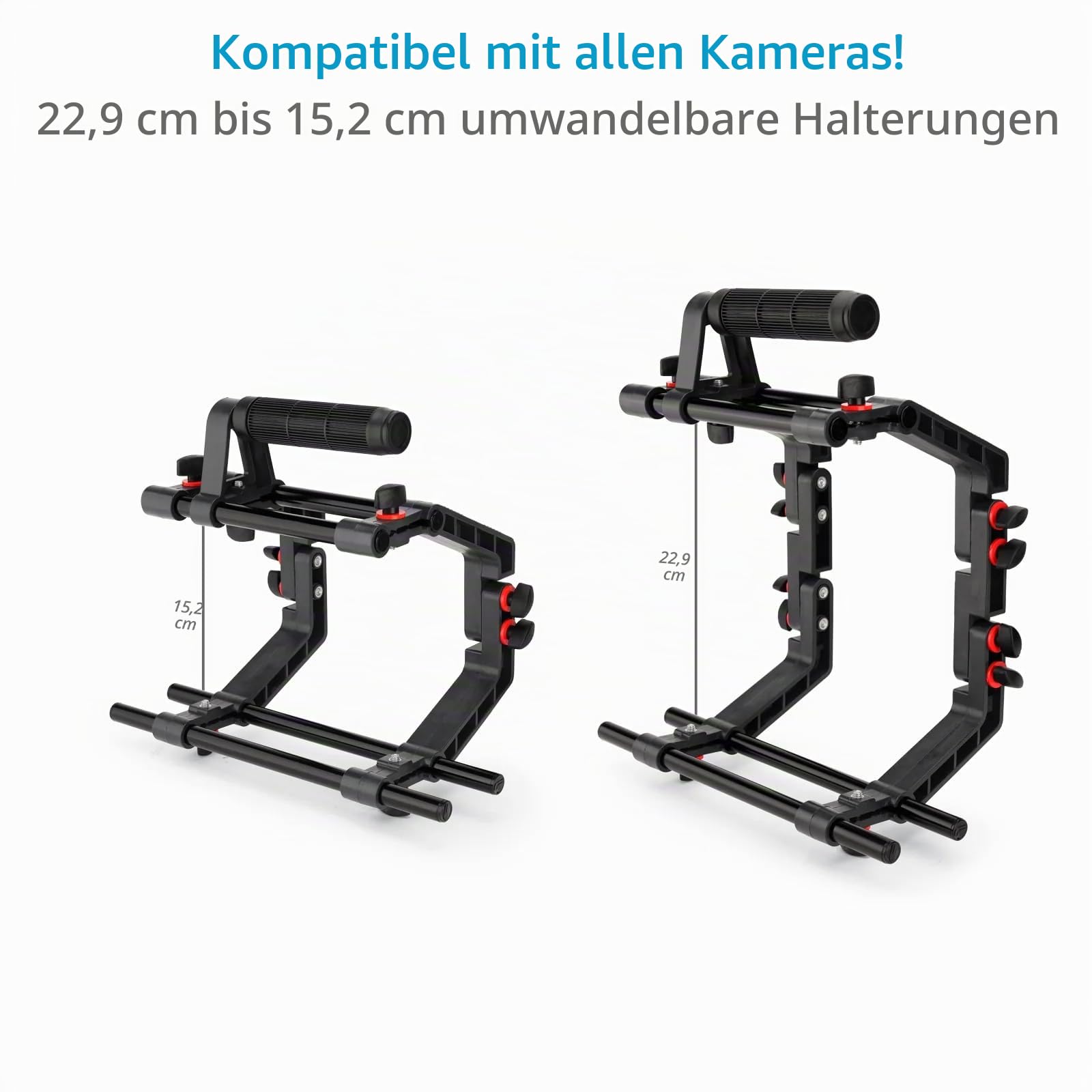 FC-03 Kamera Schulter-Rig Kit mit Cage, 4 x 4 Matte Box & Follow Focus für DSLR-Kameras. Inklusive Doppelhandgriffe, Schulterpolster & Top-Griff (FC-03)