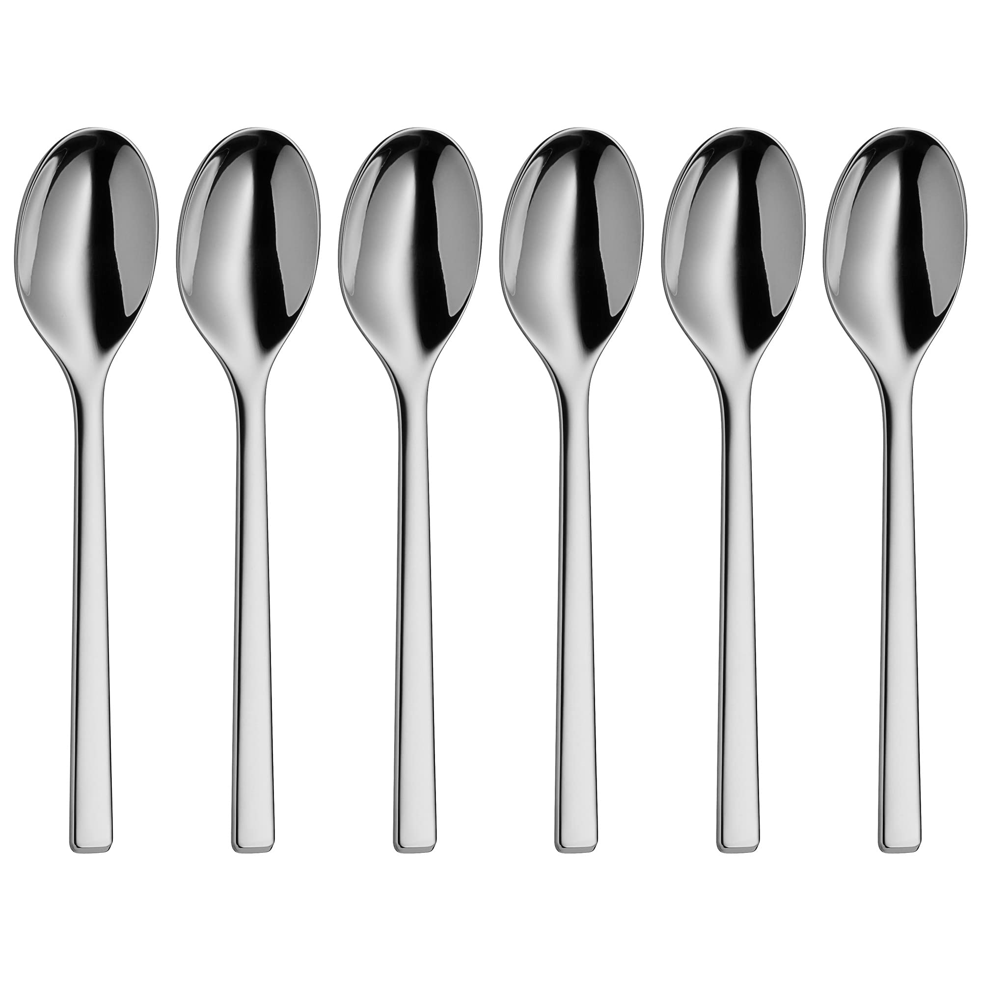 WMF Stratic Espressolöffel Set 6-teilig, 10,8 cm, Cromargan Protect Edelstahl kratzbeständig, poliert, spülmaschinenfest