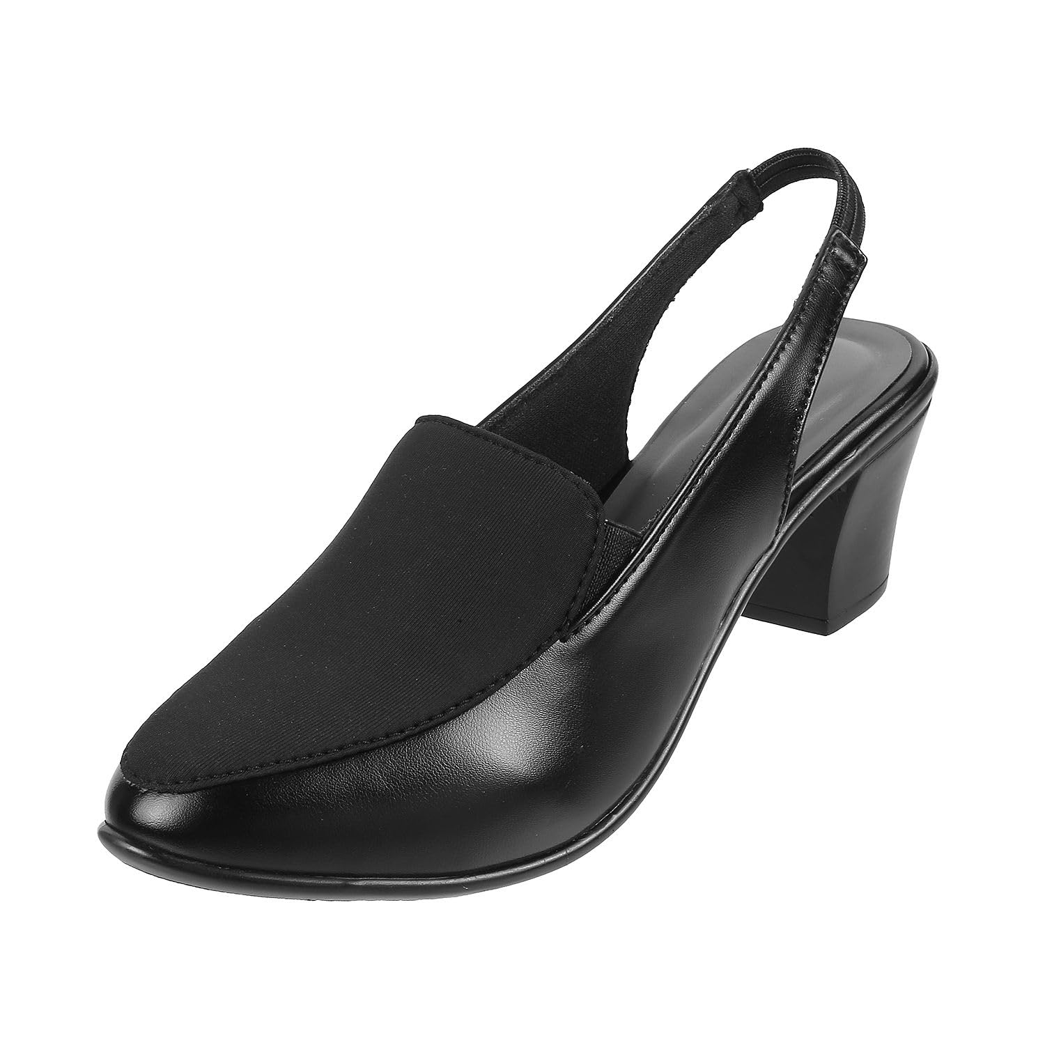 Women Synthetic Leather Block Heel Shoes