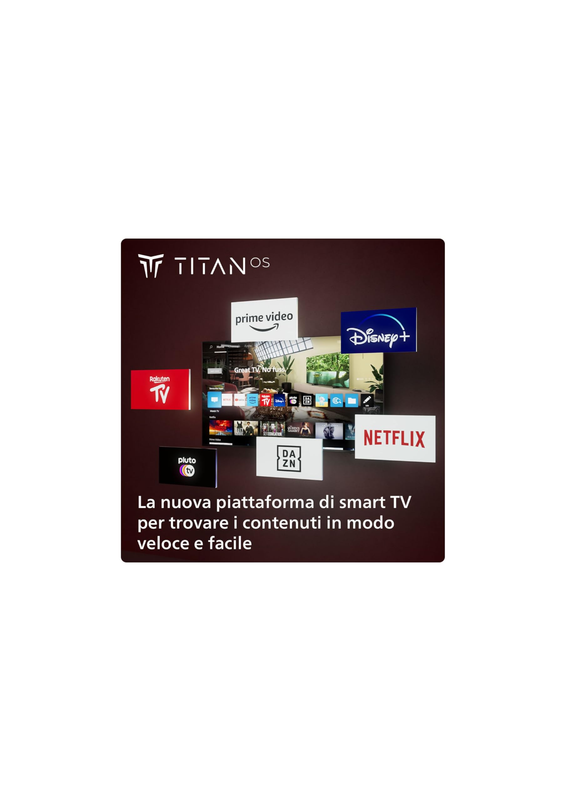Philips 32PHS6009 HD LED Smart TV - Display 32’’ con piattaforma Titan OS, Pixel Plus HD e audio Dolby Digital, funziona con Alexa e Google Voice Assistant – Cornice nera opaca