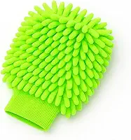 Luva de Microfibra Automotiva com Tentáculos – Alta Absorção, Dupla Camada, Limpeza Sem Arranhar, Reutilizável e Macia (1, Verde, Unic)