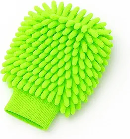 Luva de Microfibra Automotiva com Tentáculos – Alta Absorção, Dupla Camada, Limpeza Sem Arranhar, Reutilizável e Macia (1, Verde, Unic)