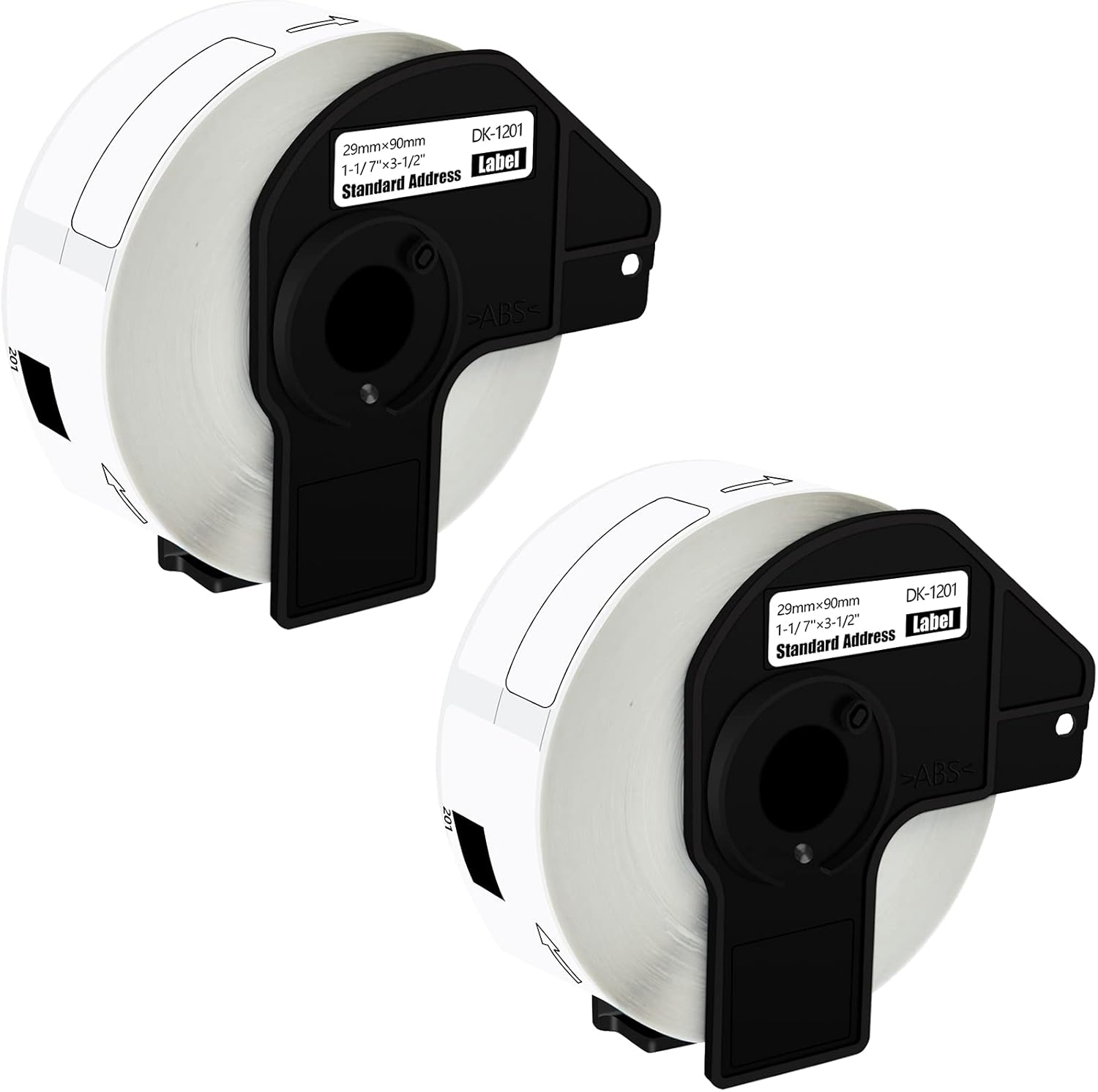 GREENCYCLE 2 Pack DK-1201 DK1201 Die-Cut Address Labels 1.14" x 3.5" (29 mm x 90 mm) Compatible for Brother QL-1050 QL-1050N QL-1060N QL-1100 QL-1110NWB, 400 Labels/Roll,with Cartridge Frame