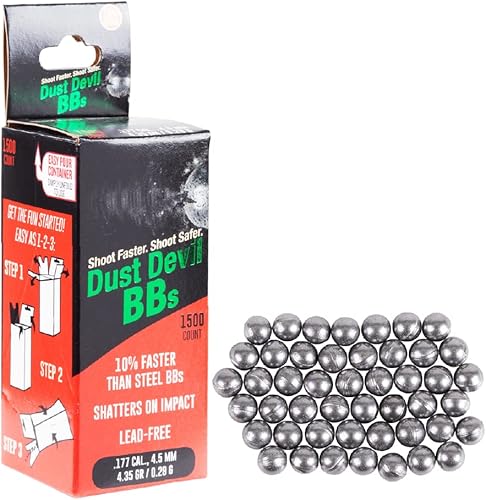 Air Venturi Dust Devil Mk2 Frangible BB Bullets, munición BB Gun, 1,500 unidades Gris,Multi,plateado,Blanco