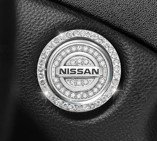 日産 エンジン スタートボタン リング プッシュ スターター スイッチ スワロスキー調 ラインストーン エンジン スタート ボタン カバー リング ドレスアップ 車用アクセサリー 装着 簡単 2点セット