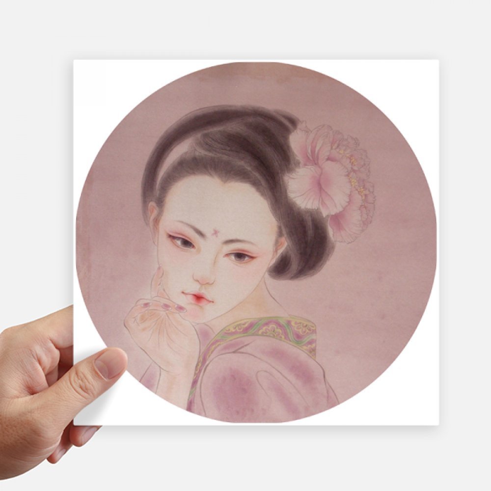 Autocollant rose peinture chinoise 20x20 cm sticker ordinateur et motobike