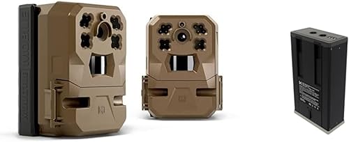 Moultrie Mobile Edge - Paquete de 2 cámaras celulares con batería recargable, conexión automática, cobertura nacional, video HD, audio integrado,