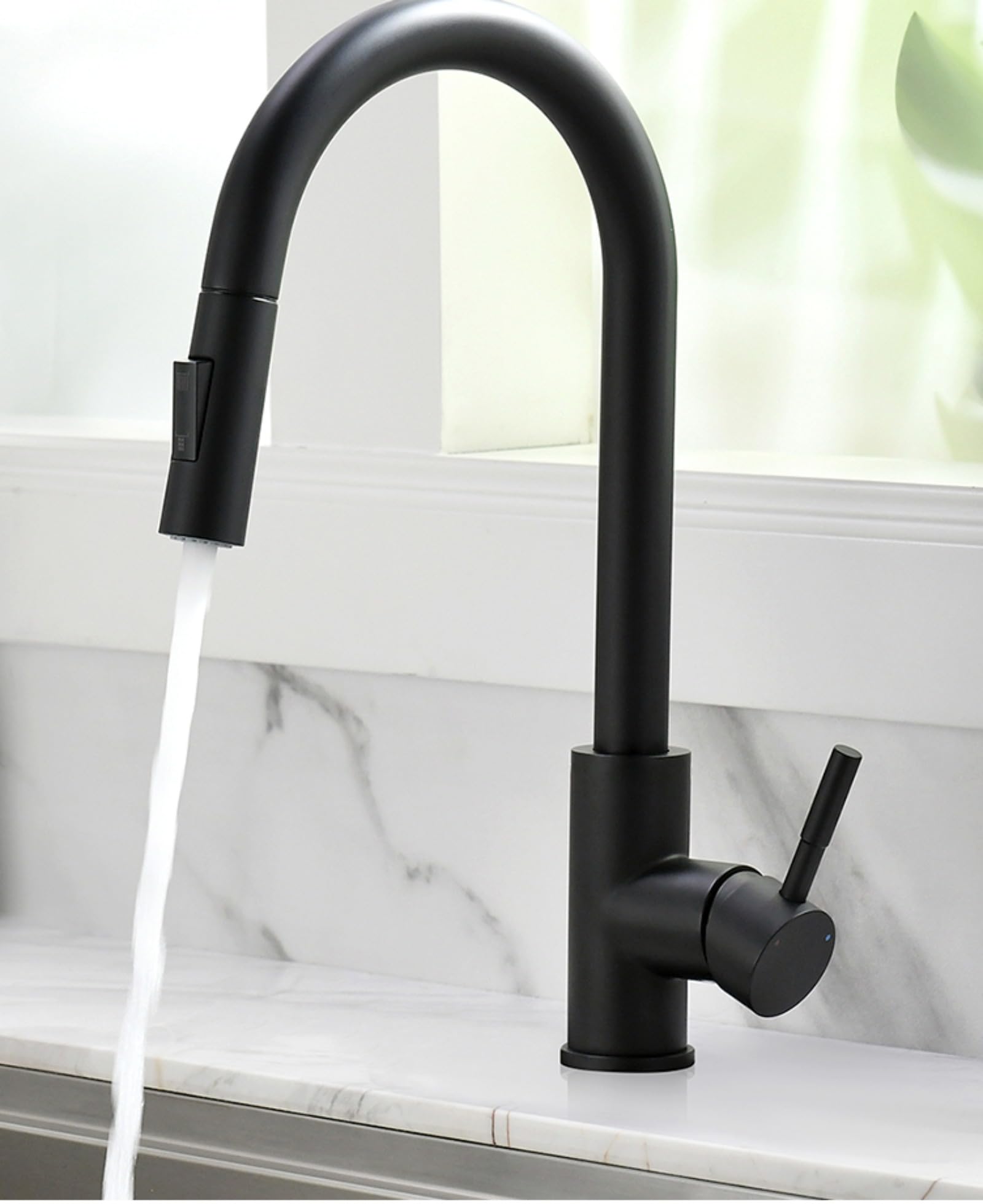 Grifo extraíble para fregadero con control monomando y caño flexible