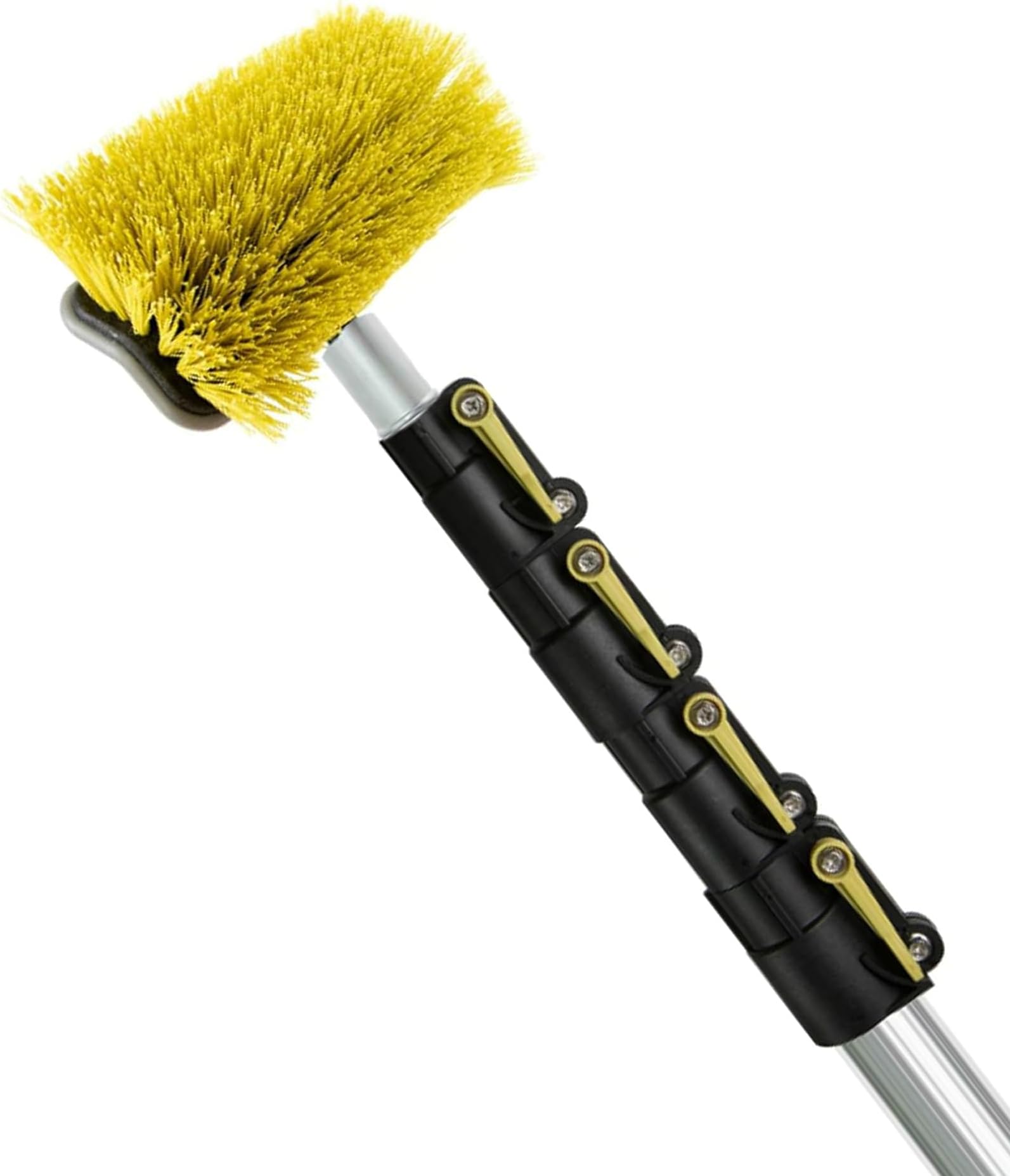 DocaPole 7-30 Foot (36 ft Reach) Extension Pole and 11” Hard Bristle Brush for House Siding, Deck, Garage, Patio and More