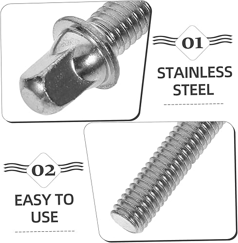 Miniatura 4 de ULTECHNOVO 2 piezas de tapones de tambor Tornillos de platillo Varillas de tensión de tambor de bajo Accesorios de caja de plata Tornillos de