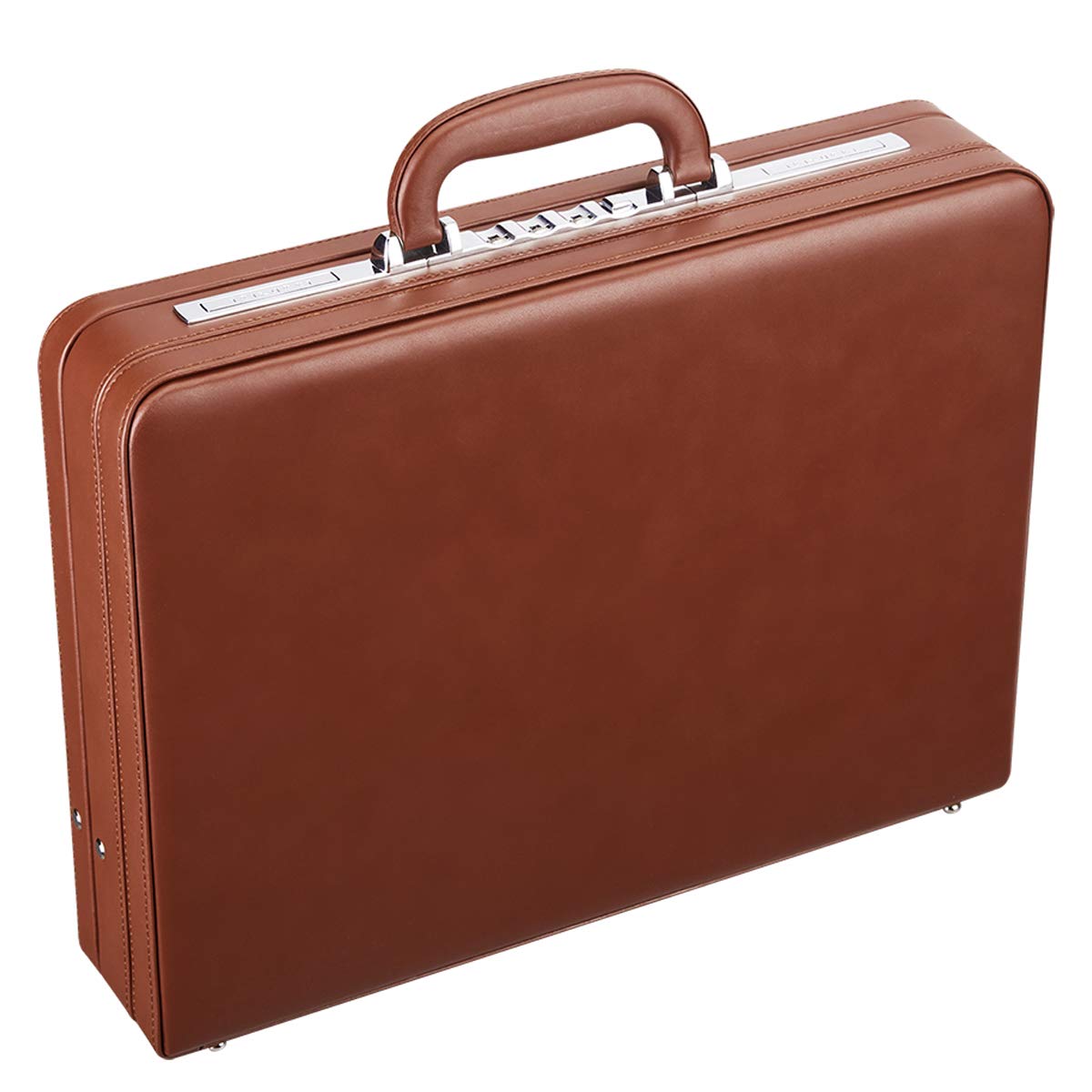 Hard Attache Bonded Leather Briefcases for Men Women/Slim Hardsided