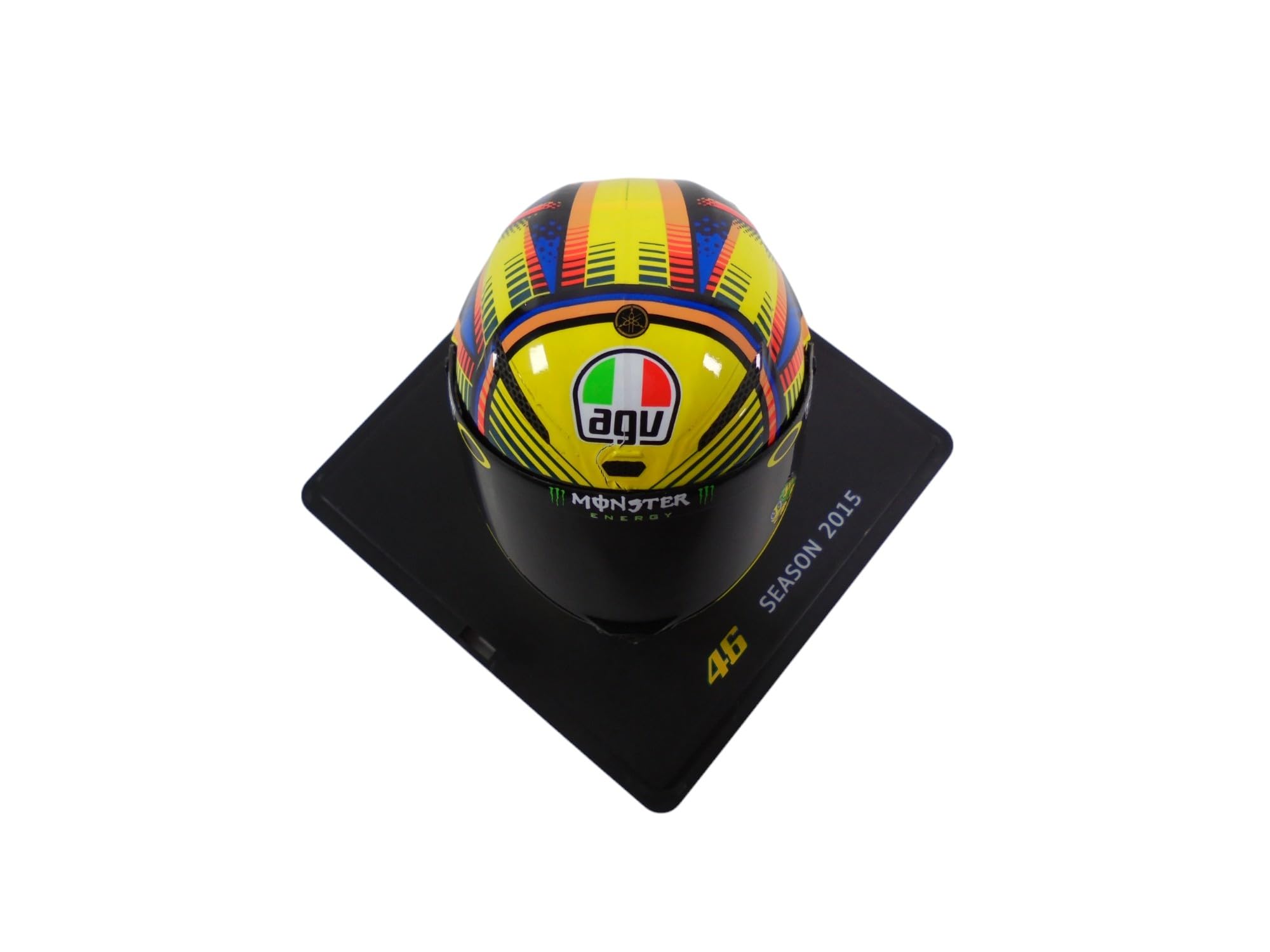 OPO 10 - Valentino Rossi Moto GP Saison 2015 Helm im Maßstab 1:5, kompatibel mit Yamaha YZR-M1 – CR002