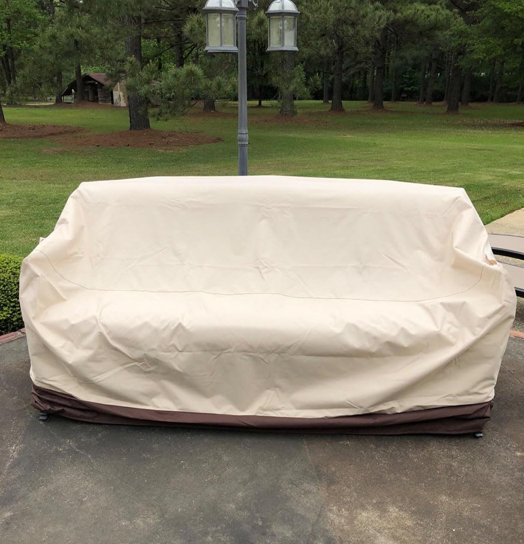 J&C Patio Loveseat Bench Cover Waterproof Dust-Proof Chair Cover Lounge Porch Sofa Protective Outdoor Furniture Set Covers for Garden Loveseat (57x32x31in)