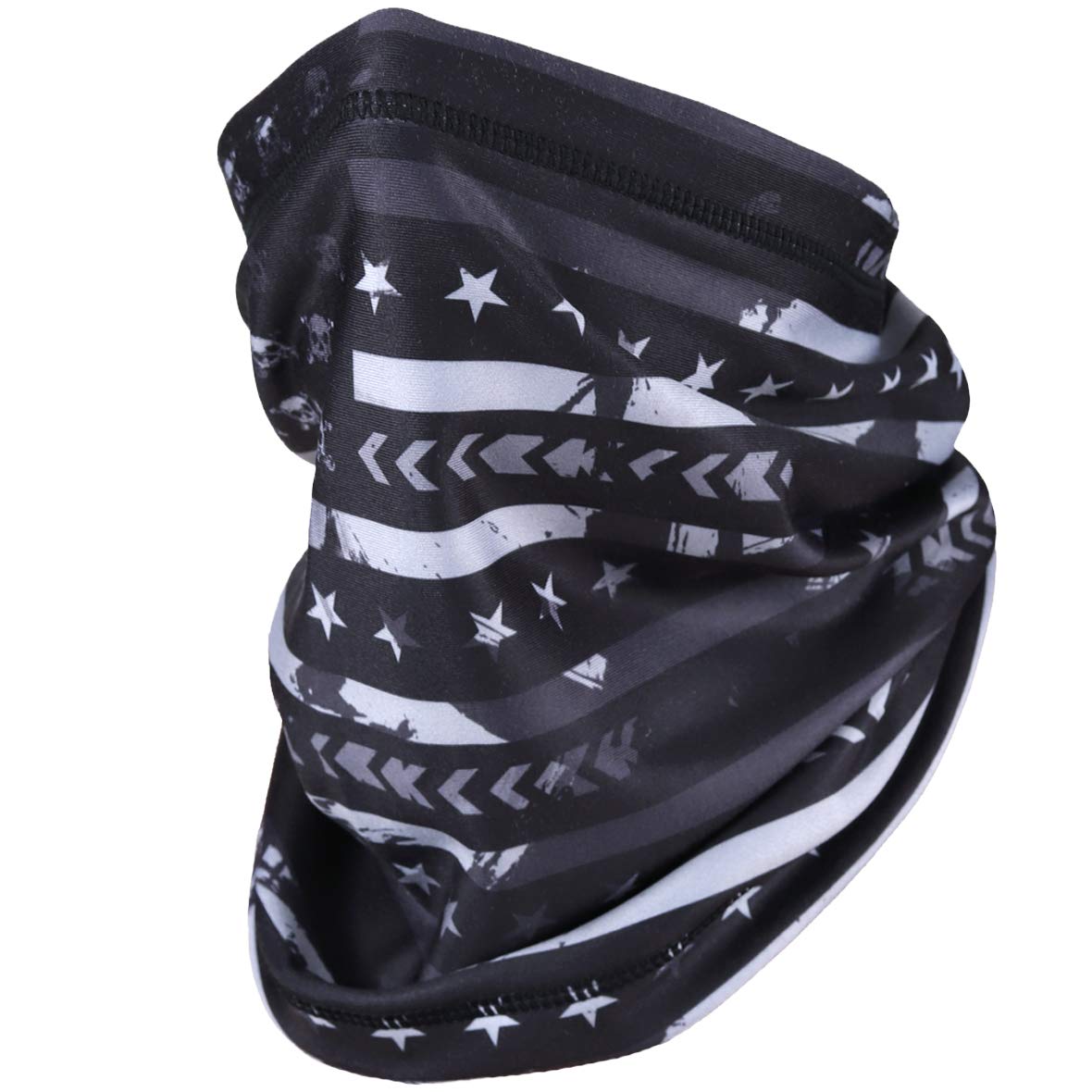 Neck Gaiter Face Mask Bandana for Men Women Reusable Face Cover Balaclava Scarf (Star Grey)
