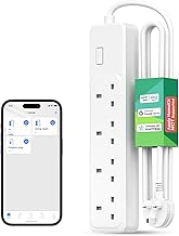 Meross Smart Power Strip, Smart Extension Lead Alexa Compatible, 4 AC Outlets, 6ft Long Cord, Compatible with Google Home, SmartThings, Timer, and Voice/Remote Control, 2.4GHz WiFi Only