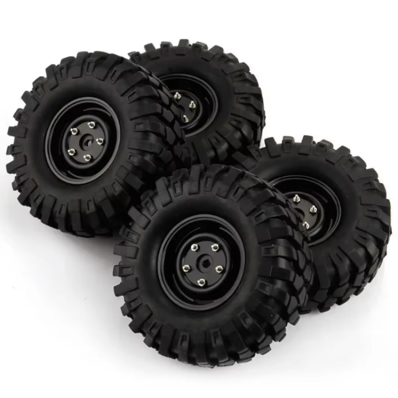 Reemplazo RC Compatible con HSP para Redcat para Traxxas para Axial 90046 1/10 Piezas para Coche RC Crawler 4x4 4 Llantas De Goma De 96 Mm Y 1,9 Pulgadas con Bloqueo De Talón