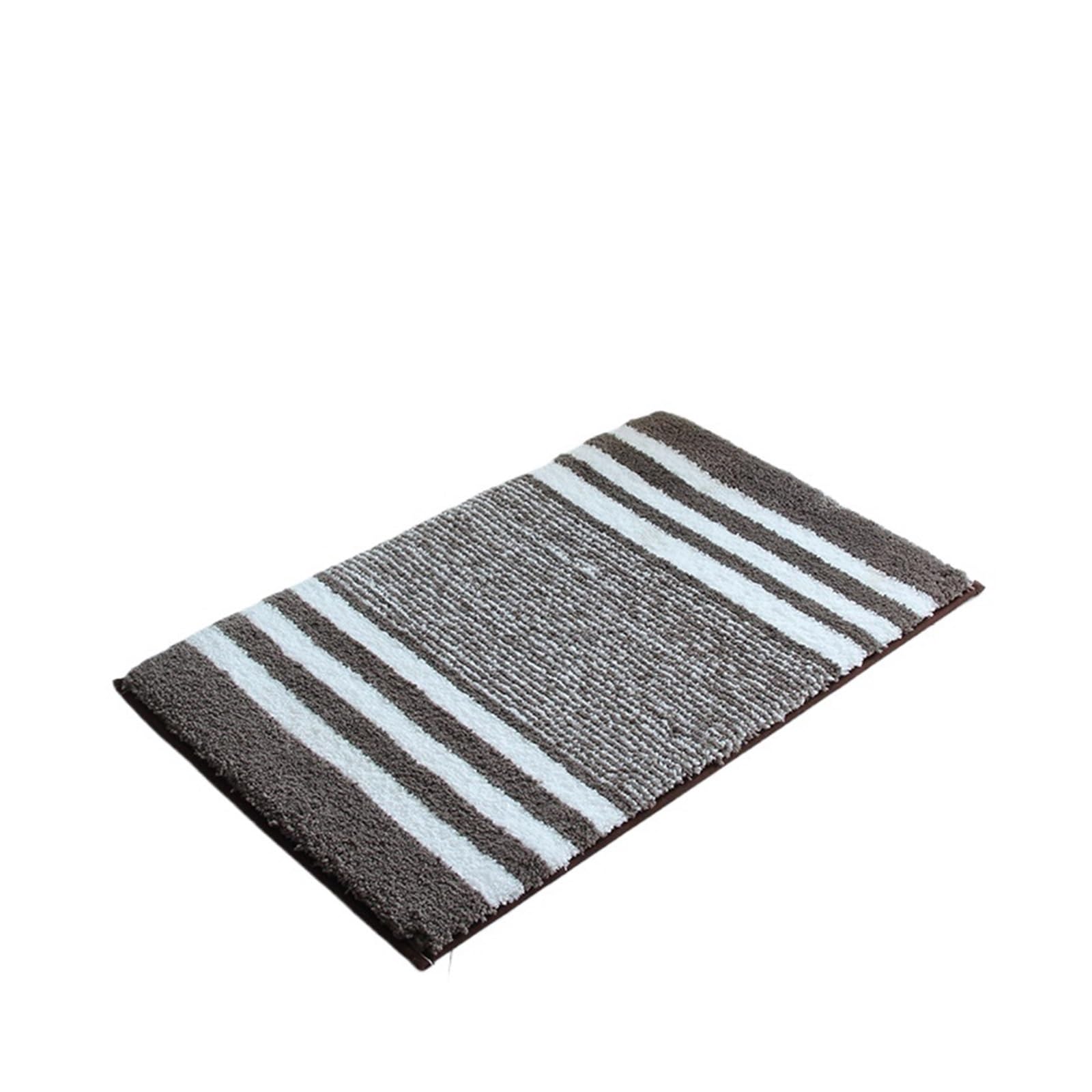 Tappeto da bagno a righe, assorbente e ad asciugatura rapida, antiscivolo e super morbido, per ingresso, bagno, vasca, doccia e decorazione per la casa, colore: caffè