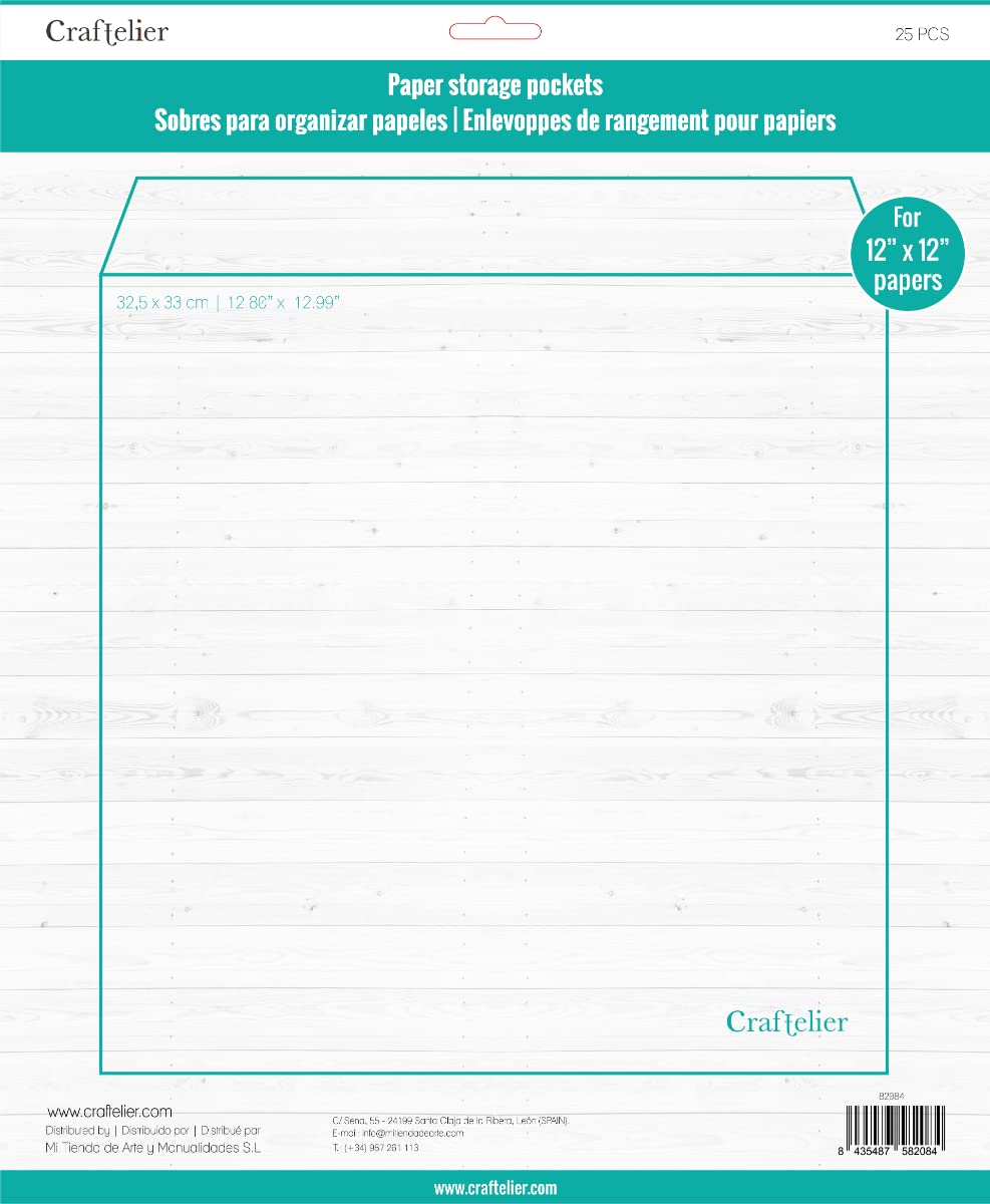 Craftelier - Transparent Heavy Duty Plastic Envelopes, 32.5 x 33 cm