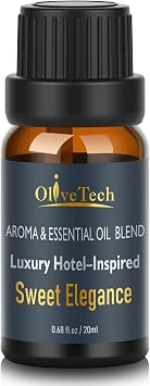 Hotel Diffuser Oil 20ml Inspired by Iconic Luxury Hotel Sweet Elegance Edition Scent, OliveTech Aromatherapy Fragrance Oil for Cold Air & Ultrasonic Diffusers, Glass Bottle 0.68 fl oz