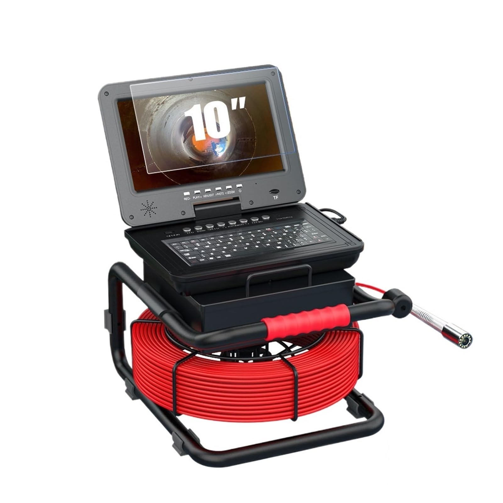 YNIYUJKL Drain Inspection Camera Sewer Pipe Inspection Camera With 10" Dvr Meter Counter Keyboard Ip68 Drain Industrial Endoscope,Self-leveling 512hz